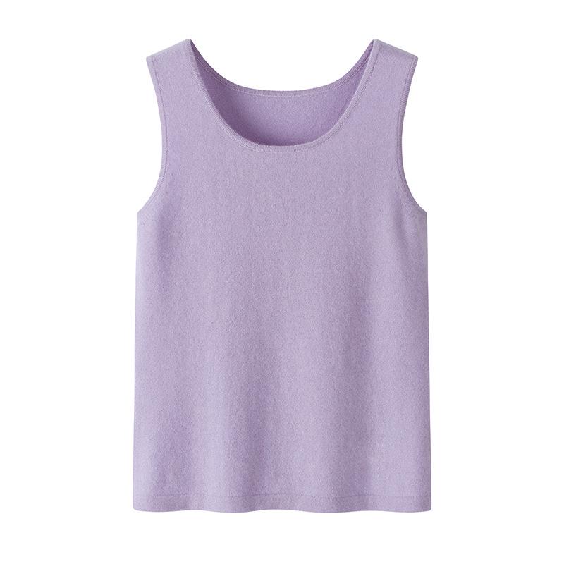 Women's 12-Gauge Pure Cashmere Knit Vest - Round Neck, 8 Colors, Warm & Skin-Friendly