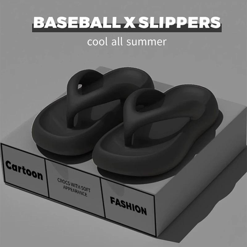 Fashion Thick bottom flip flops for women's summer 2025 new height increasing anti slip beach sandals beach slippers for outdoor wear