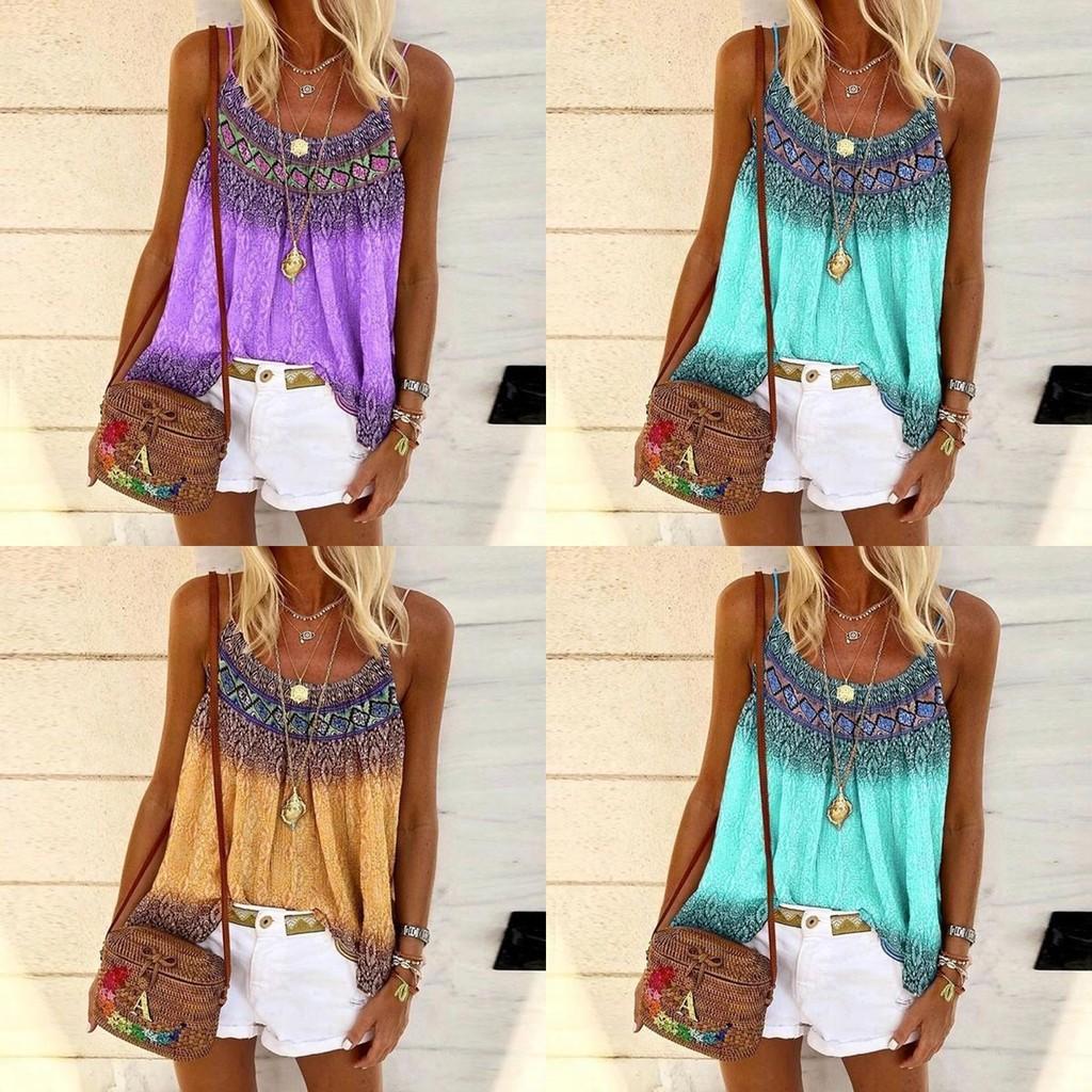 Stylish Plus Size Women's Floral Print Strappy Cami Tops For Summer Casual Wear