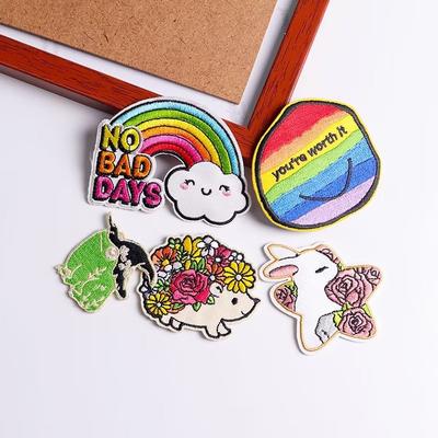 5 Pcs/pack  Fusible Embroidery Patch Iron On Patches For Clothing Thermoadhesive Patches For Jackets Jeans Backpack Ironable Sewing Patch