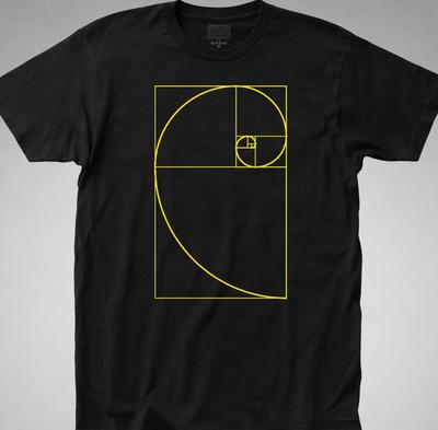 Golden Ratio T SHIRT Fibonacci Spiral DaVinci Tool God Geek Universe Esoteric