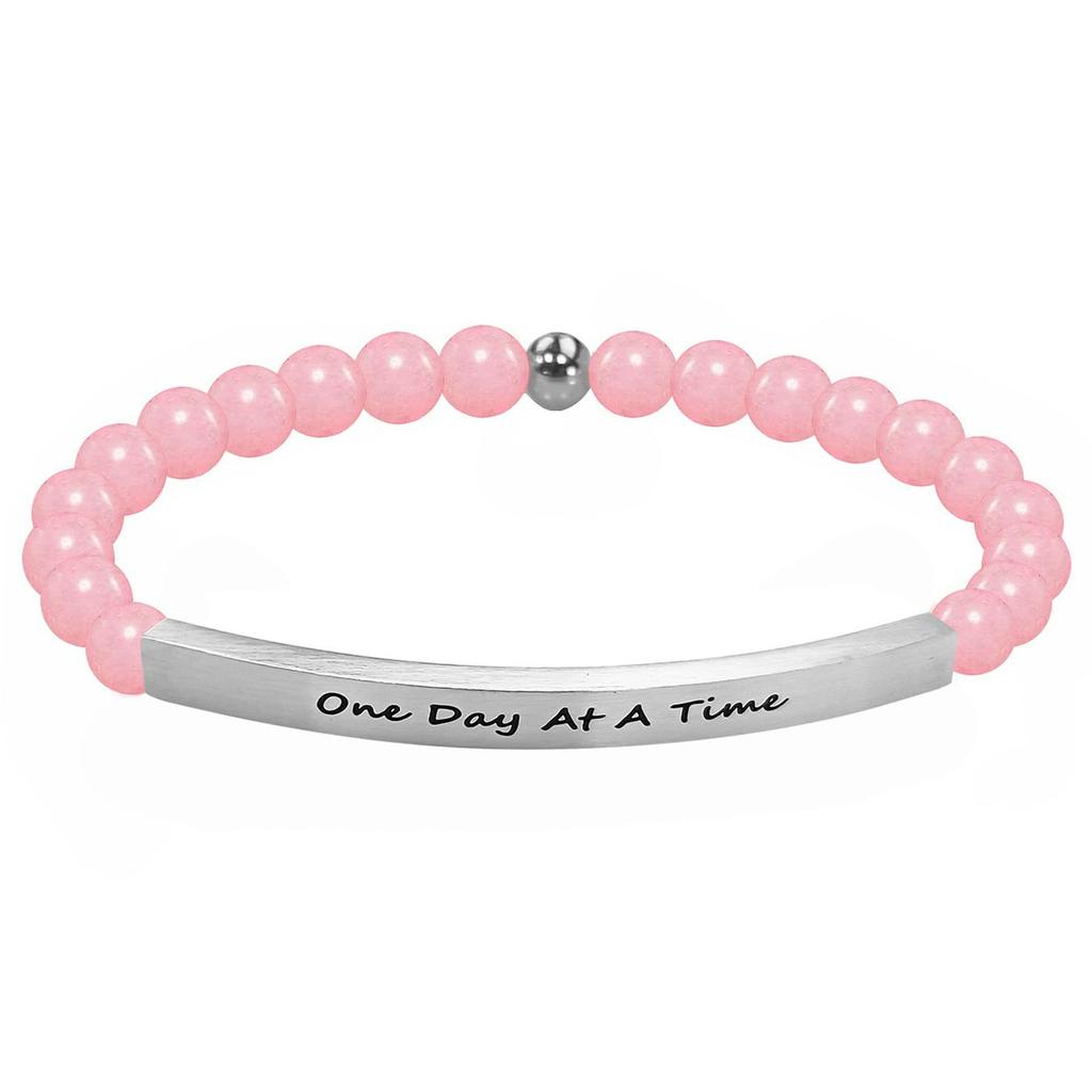 6Mm steel ball obsidian powder chalcedony stainless steel elbow lettering aquamarine bracelet