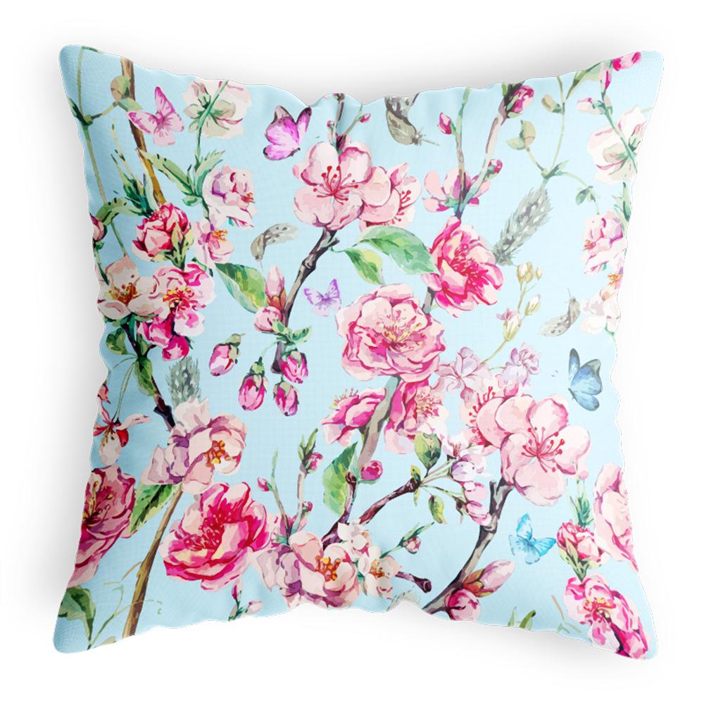 Auto Rückenlehnen Kissenbezug Blüten Blumen Nordischer Stil Büro Lenden Rückenlehnen Kissenbezug Baumwolle und Leinen Leinen Kissenbezug