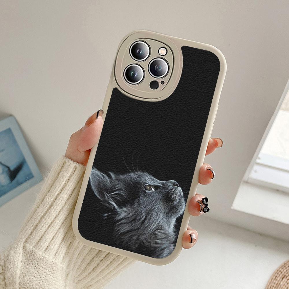 For Iphone 14 Funny Cartoon Cat Phone Case for Iphone 14 13 11 12 Pro MAX 13 12 MiNi 7 8 14 Plus SE2020 X XS XR Lambskin Covers