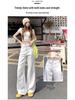 Women's High-Waisted Wide-Leg White Jeans - Summer Slimming, Floor-Length, Relaxed Fit