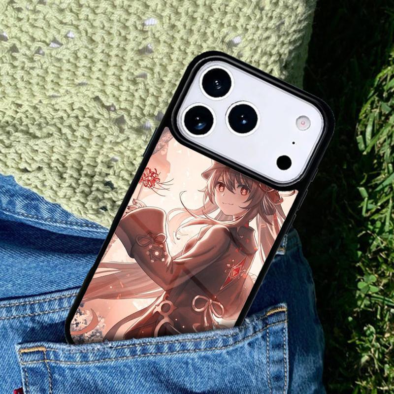 Hu Tao Genshin Impact Cartoon Phone Case Cover Compatible with for IPhone 17air 16e 15 14 13 12 11Pro Max 17 Air