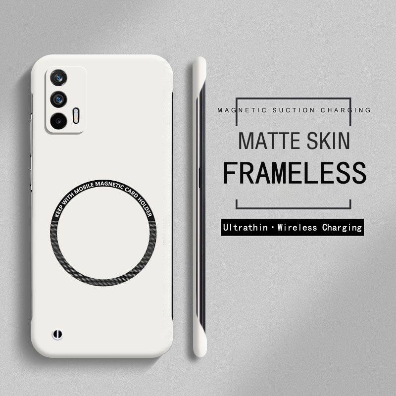 Frameless Magnetic Slim Case For Oppo A15 A16 A17 A52 A53 A53S A54 A74 A94 Wireless Charging Hard PC Matte Back Cover