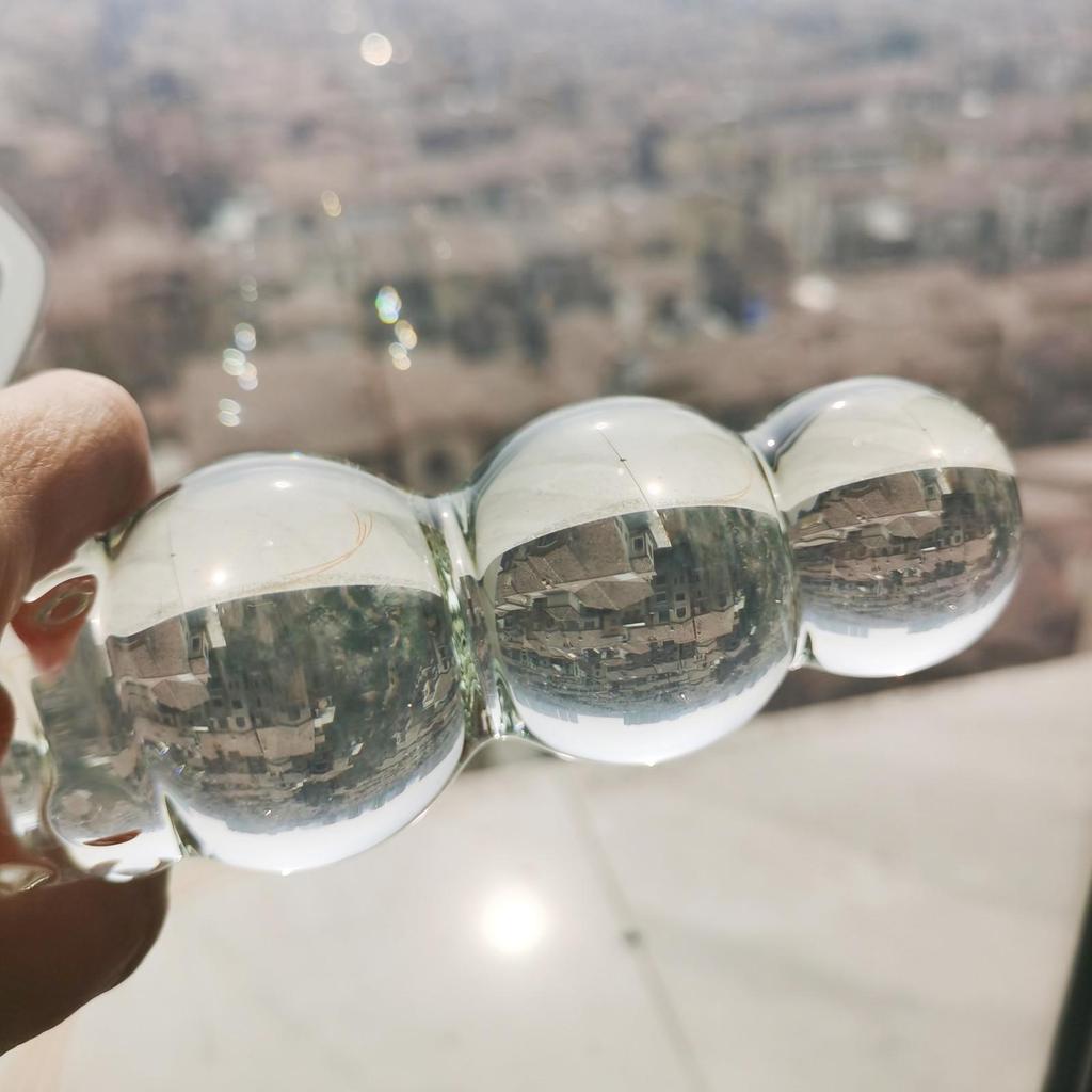 VaHppy Large Glass Anal Plugs Double-ended Anal Pulling Beads Rounded Rransparent Sex Toys Masturbators For Women Gay Dildos