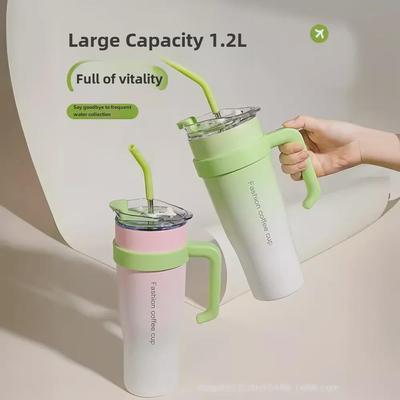 Tazza Termica Gigante Douyin da 40oz - Acciaio Inossidabile 304 Ghiaccio e Tazza da Auto con Cannuccia per Uomini