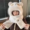 Casual Plush Winter Warm Hat Windproof Cartoon Panda Ear Protection Hat Neck Warmer Thickened Beanies Cap for Women Girls