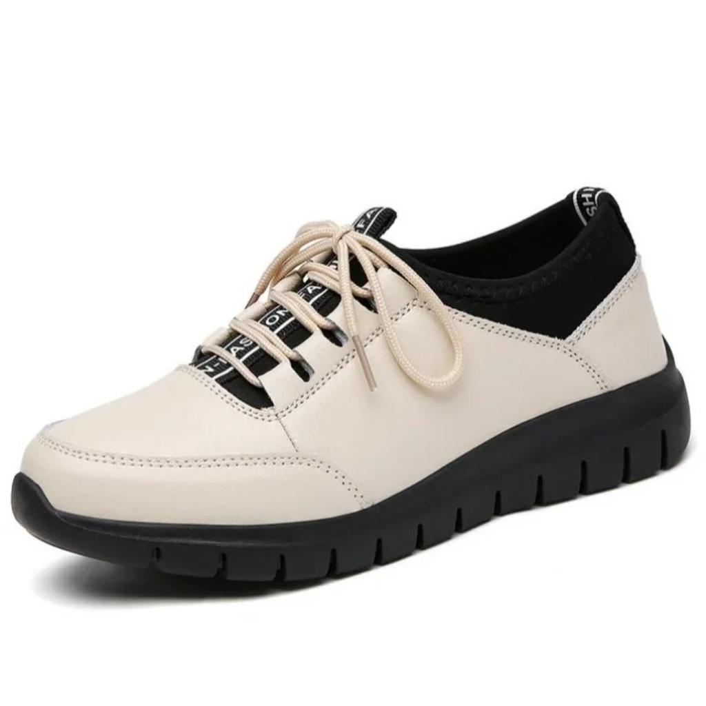Sneakers Women Shoes Platform Loafers Lace Up Leather Flats 2025 Trend Spring Casual Mom Shoe Mujer Zapatos Chaussure Femme