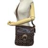 Coach 11436 Signature Canvas Shoulder Bag Brown Canvas Women Used