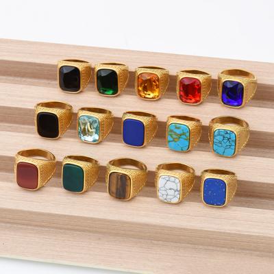 Men's High Quality 316L Stainless Steel Variety Onyx Rings Fashion Trend Jewelry