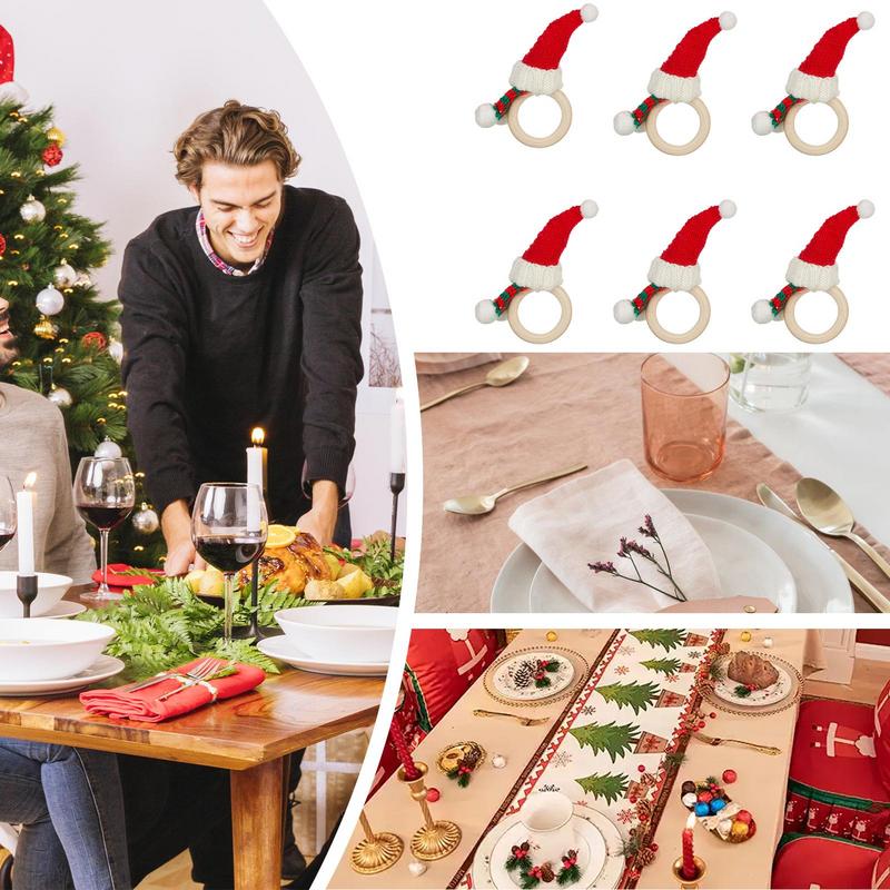 Wedding Napkin Rings Christmas Napkin Holder Kit Christmas Hat Design Christmas Napkin Rings For Family Table Decorations