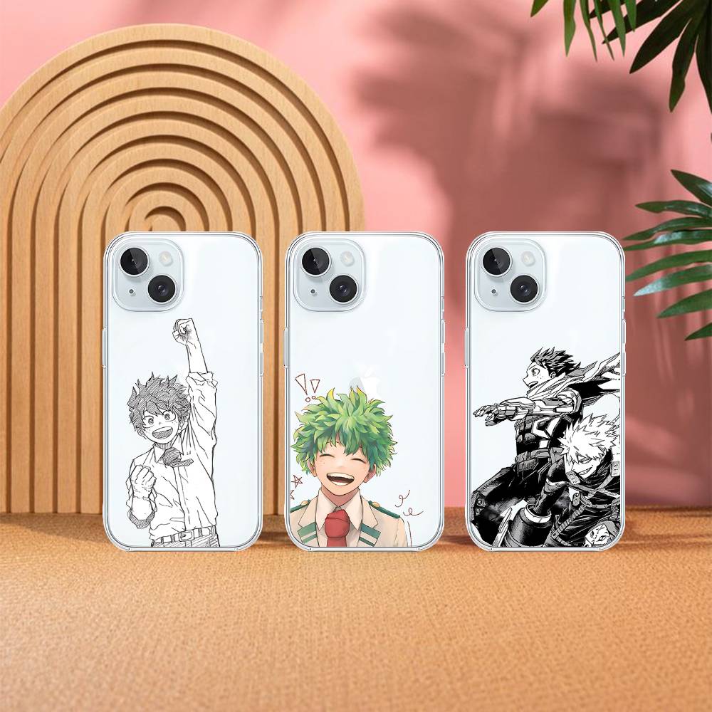 Coque de téléphone Anime M-My Hero Academia-S Pour IPhone 17 16 15 12 11 Pro Max 14 Plus 13 Mini Coque Transparente Souple Funda