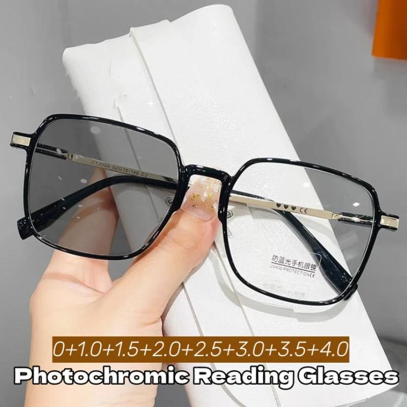 Luxury Design Photochromic Glasses For Men Women Fashion Color Changing Reading Glasses Unisex Vintage Presbyopia Diopters
