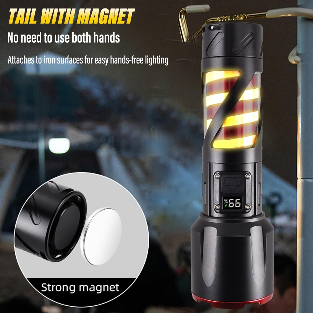 High-power LED aluminum flashlight Rechargeable torch Outdoor searchlight Portable camping light With telescopic zoom