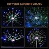 Outdoor Solar Powered Fireworks Lights 8 Modes Garden Waterproof Lawn Lamp Dandelion Light For Yard Camping Christmas Decor