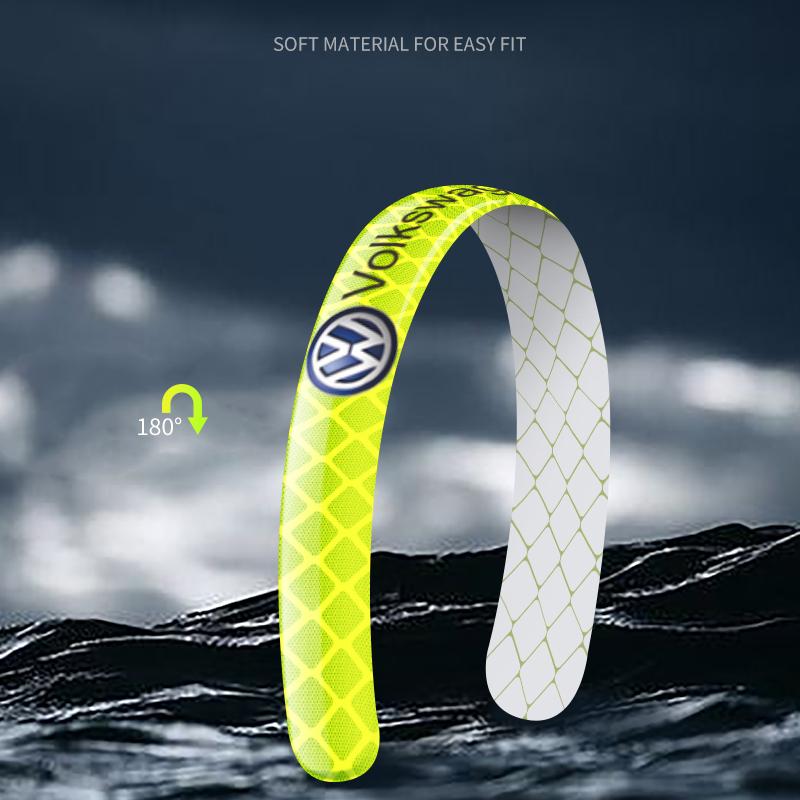 Car Wheel Hub Reflective Stickers Tire Rim Luminous Accessories For Volkswagen Santana GTI Rline Polo Golf Passat B5 B6 Touran Magotan