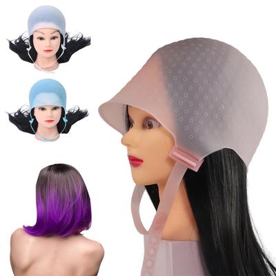 Haar-Highlighter-Hut mit Nadellöchern, Schnalle, mehrfarbig, Silikon, professionelles, wiederverwendbares Werkzeug, verstellbarer Haarfärbehut
