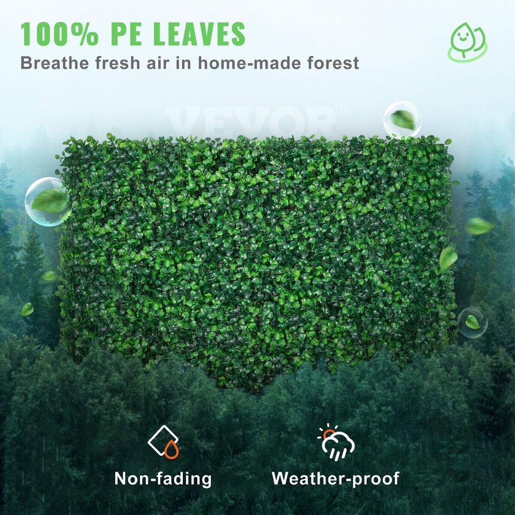 12pcs Artificial Boxwood Panel UV Boxwood Hedge Wall Panels Artificial Grass Backdrop Wall 24X16" 4cm Green Grass Wall Fake Hedge for Decor Privacy