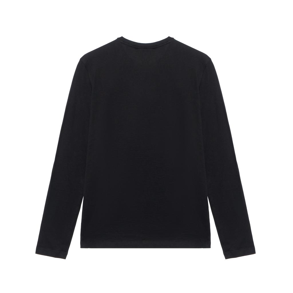 Emporio Armani Cotton Logo Print Crew Neck Long Sleeve T-Shirt Men tops Black 8N1T64-1JNQZ-0999