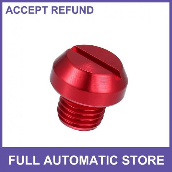 SINGLE Universal M10 Motorcycle Rearview Mirror Hole Plugs Screws Positive Red