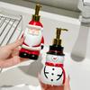 Flacone Sapone Creativo Babbo Natale Riutilizzabile Pupazzo di Neve Natalizio Dispenser Sapone Renna Flacone Pressa Gel Doccia Flacone Sapone per le Mani