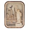 3D Wood Carved LED Night Light Innovative Wood Carved Table Lamp City Series Bedroom Ambient
