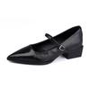 High Heels Women's Thick Heels Are Not Tired of Feet French One-word Single Shoes with Pointed Toes 2025 Spring and Summer New Fashion Huizhou Women'