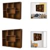 Wooden Wall Mounted Storage Shelf 7 Grids Display Shelf Storage Organizer for Living Room