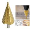 HSS Titaniums Coated Straight Grooves Step Drill Bit 4-42mm Triangular Shank Cone Drill Bit for Metal and Wood Drilling