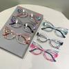 Butterfly Shaped Eyeglasses Women Fashion Hollowed Rim Blue Light Blocking Optical Frames Trendy Stylish Design Glasses