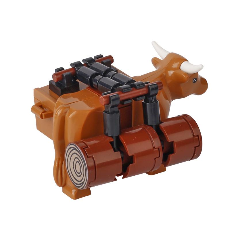 MOC Mittelalterliche Militärkutsche, Kutsche, Streitwagen, Ritter, Transportkutsche, Waffen, Figuren, Gemüse, Holz, Ziegel, Kinderspielzeug