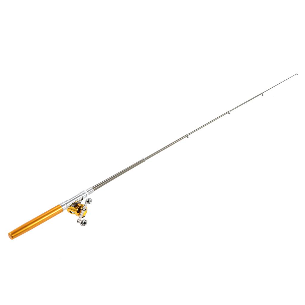Fishing Rod Reel Combo Kit Set Mini Telescopic Portable Pocket Pen Fishing Rod Pole + Reel Aluminum Alloy Fishing