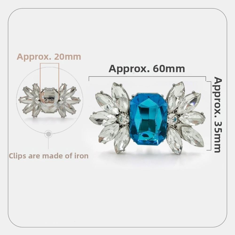 

1 Pair Shiny Women s Shoe Buckle Rhinestone Shoes Charm Buckle Shoes Decorations Clip Removable Bag Decorations Clamp синий