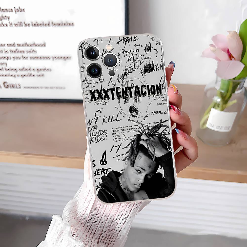 Rapper X-XXXTentacionS Transparent Phone Case For IPhone 16 15 14 13 12 11 Pro Max Plus Soft Cover