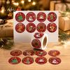 Santa Claus Stickers Christmas Roll Stickers, 8 Festive Patterns Print, Round Holiday Envelope Craft Seals, Decorative Coated Paper for Gift Wrapping