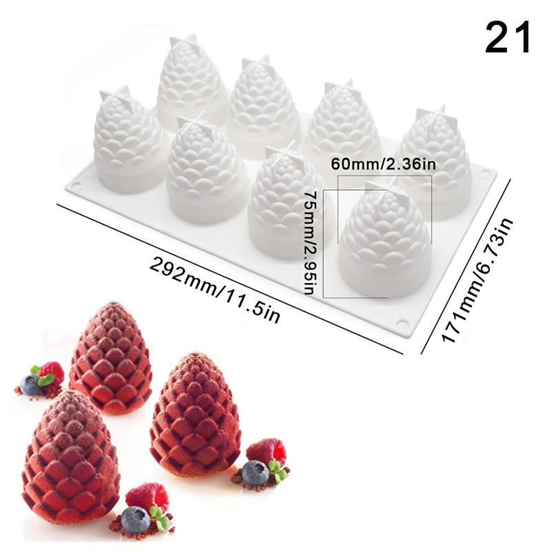 1 Stuks Ananas Peer Perzik Fruit Serie Taart Siliconen Vorm Mango Sinaasappel Bakken Mousse Vorm Aardbei Franse Dessert Mousse Vorm