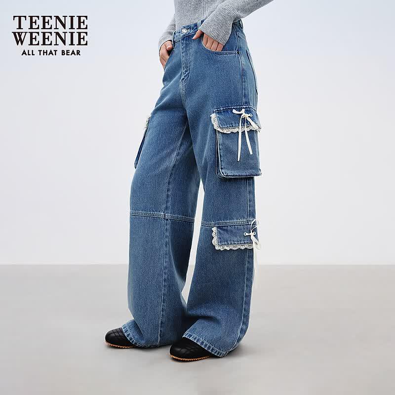 Teenie Weenie Women s Bear Letter Denim Jeans S