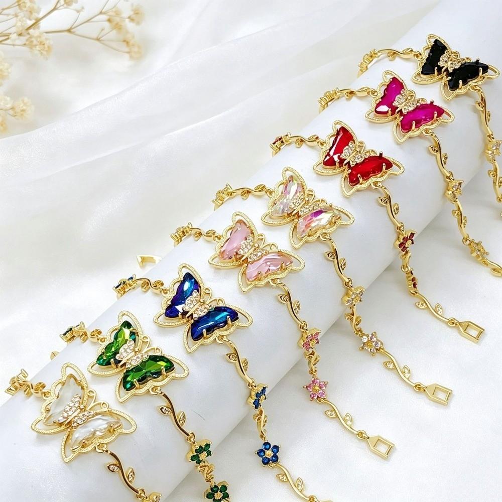 Vine Link Zircon Flower Bracelet Dreamy Aesthetic Flower Rhinestone Bracelet Women