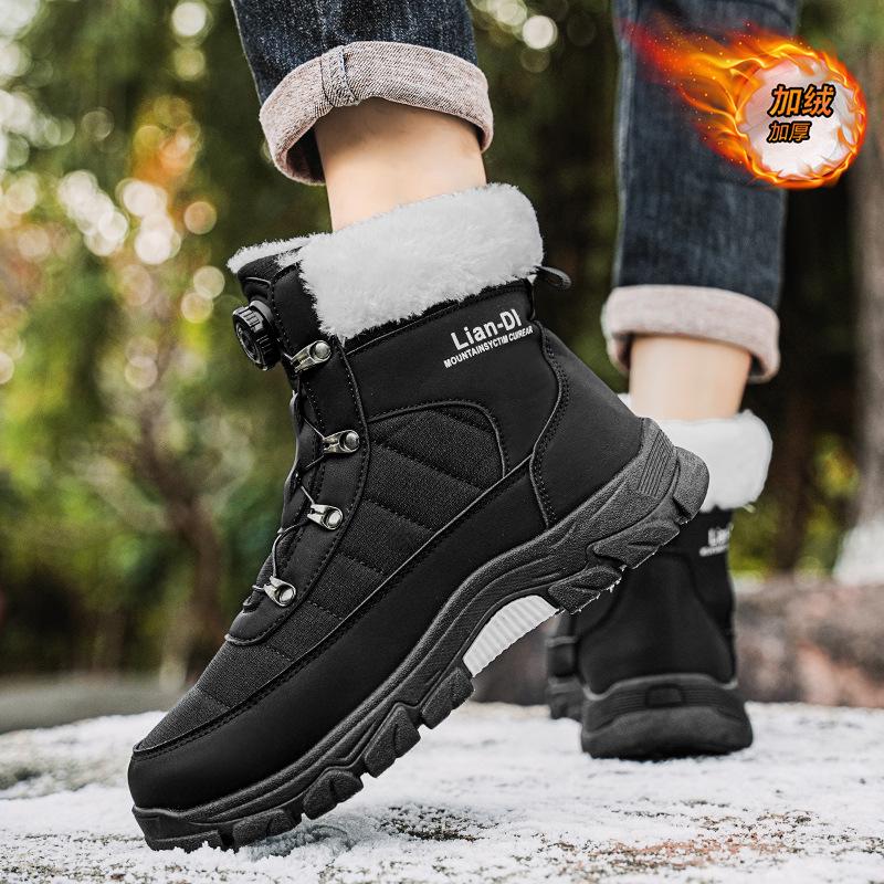 Warm snow boots piled thickened cotton boots outdoor skiing waterproof and non-slip cotton shoes Martin boots
