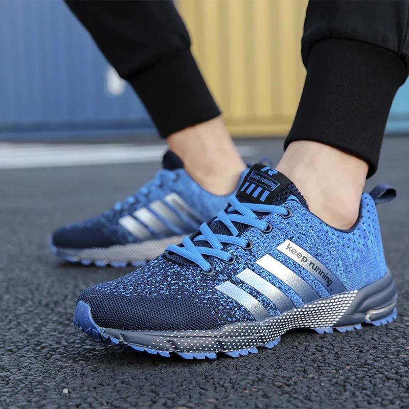 Męskie Sneakersy Moda Oddychająca Siatka Wygodne Czarne Buty Sportowe Antypoślizgowe Outdoorowe Casualowe Buty do Biegania Męskie Zapatillas Hombre