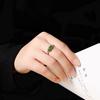 2026 Silver Fashion Hetian Jasper Ring S925 Silver Jewelry Women's Gold-plated Ring