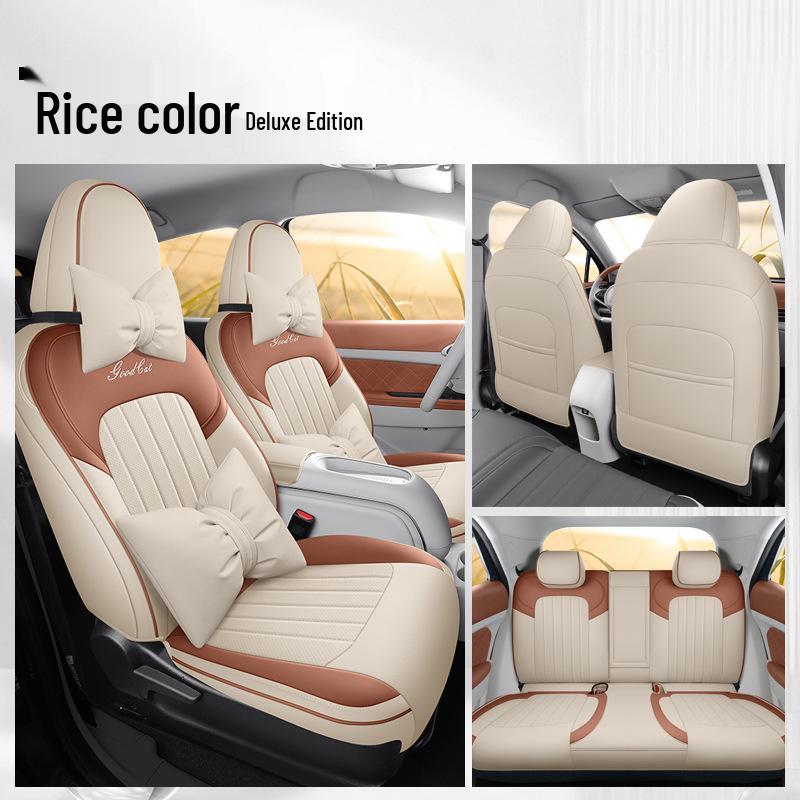 ORA Good Cat GT Universal Leather Car Seat Cover - Cartoon Design, Four Seasons, Full Surround