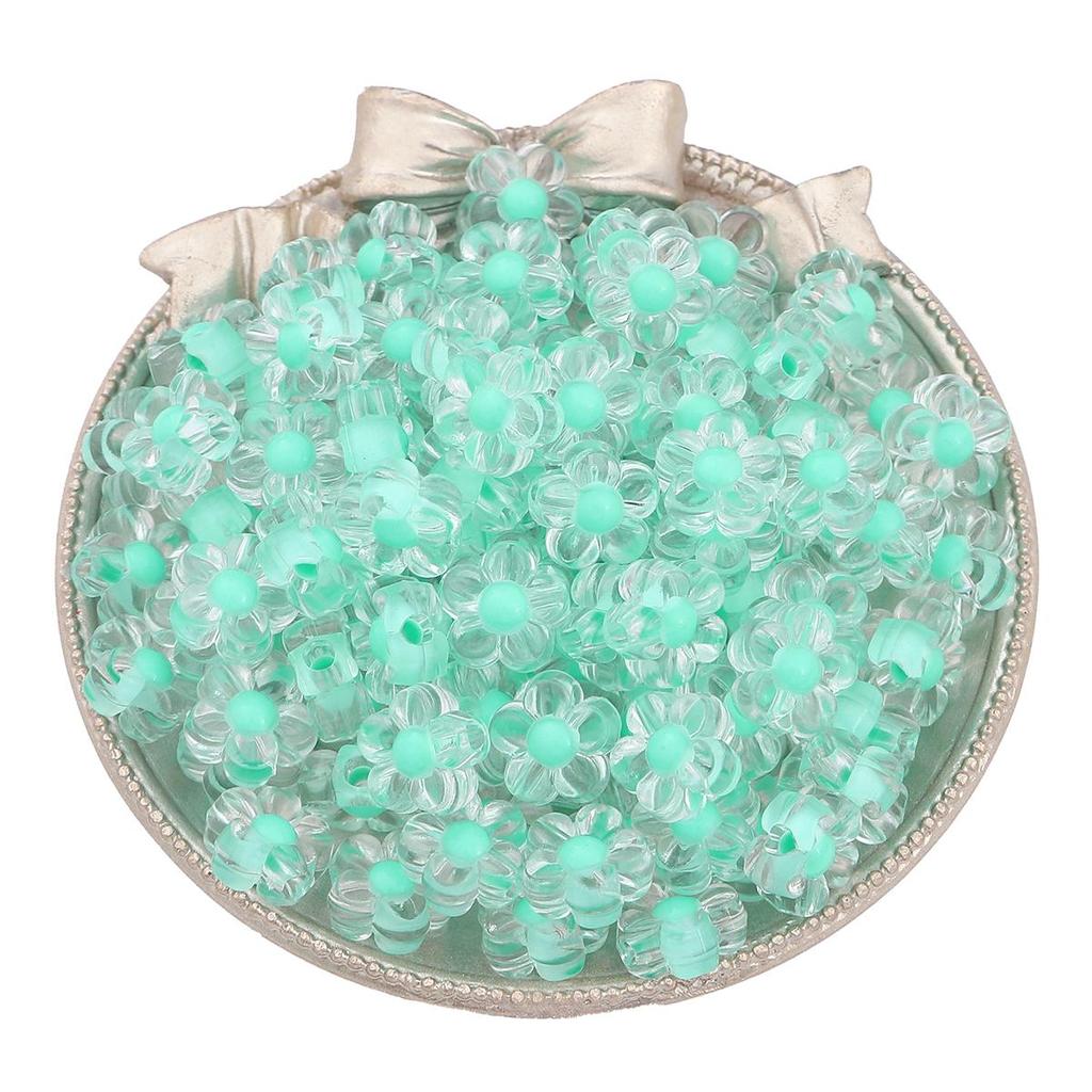 50Pcs 12mm Clear Acrylic Flowers Beads Loose Spacer Beads for Jewelry Making