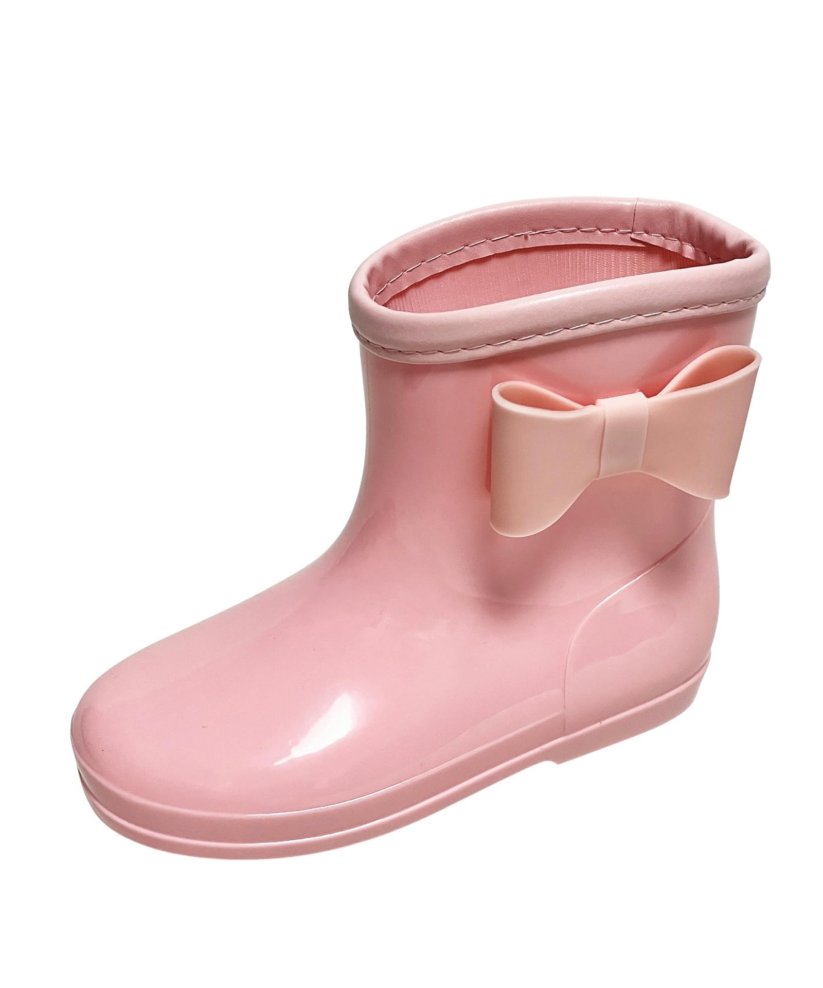 

Kiejun Kids Rain Boots with Ribbon, ML802 (Pink, Size 16.0 cm), for Girls, Lightweight, Waterproof, Perfect for School or Kindergarten