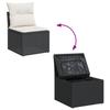 Vidaxl 13-Cz. Garden Furniture Set, Cushions, Black, Rattan PE