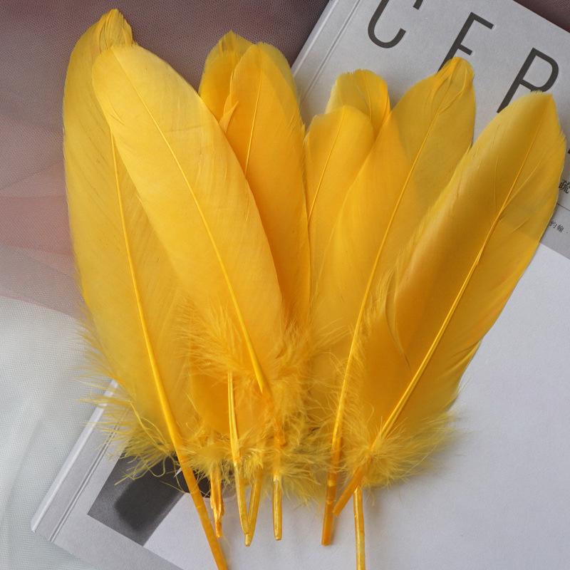 50Pcs White Feather Goose Feather Hard Floating Dream Net Decorative Wings Sun Flower Wall Decoration Kindergarten Handmade Art Class Materials