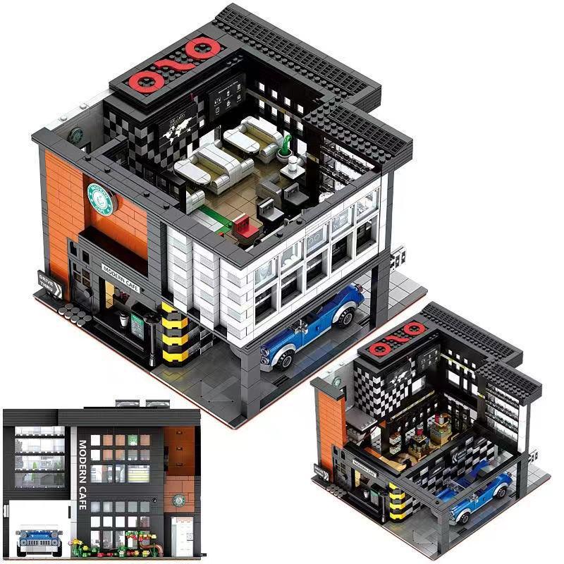 Juhang 86005 City Cafe Bausteine: DIY-Modell mit hohem Schwierigkeitsgrad für Erwachsene, Lernspielzeug